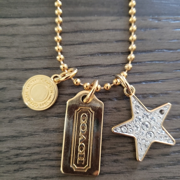 Coach Tag Necklace Gold Plated - Picture 2 of 4